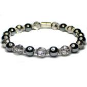 Magnet Clasp - 18cm Hematite Stone Beaded Bracelet